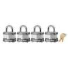 DESCRIPTION: (1) COMMERCIAL PADLOCK BRAND/MODEL: MASTER LOCK #3QCOM #3HWK7 INFORMATION: 4 PACK RETAIL$: $46.06 PER 4 PACK SIZE: 4 PACK QTY: 1