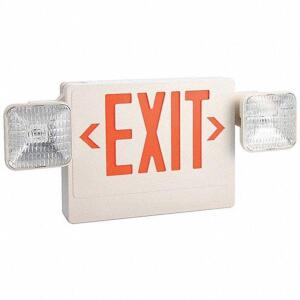 DESCRIPTION: (1) EXIT SIGN WITH EMERGENCY LIGHTS BRAND/MODEL: LUMAPRO #6CGL7 INFORMATION: WHITE RETAIL$: 131.19 EA QTY: 1