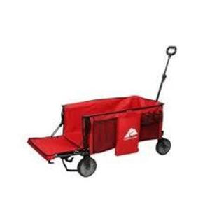 DESCRIPTION: (1) CAMPING UTILITY WAGON W/TAILGATE & HANDLEBRAND/MODEL: OZARK TRAIL #TR-21727T-RINFORMATION: REDRETAIL$: $95.00 EAQTY: 1