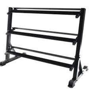 (1) STADIUM STYLE STORAGE RACK FOR BARBELLS