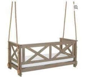 (1) 2 PERSON HANGING CUSHIONED PORCH SWING