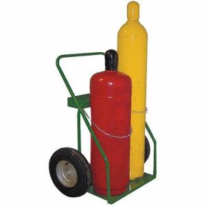 DESCRIPTION (1) WELDING CYLLINDER HAND TRUCK BRAND/MODEL SAF-T-CART/5WXE0 ADDITIONAL INFORMATION 780LB LOAD CAPACITY, RETAILS FOR $493.08 SIZE 44" X 3