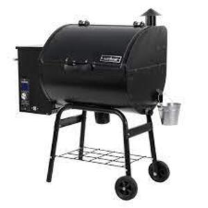 DESCRIPTION: (1) PELLET GRILL BRAND/MODEL: CAMP CHEF #GZP15 INFORMATION: BLACK FINISH/50,000 BTU RETAIL$: $589.03 EA SIZE: 40.5" X 25" X 22" QTY: 1