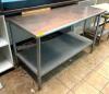 DESCRIPTION: 5' STAINLESS STEEL TABLE WITH UNDERSHELF SIZE: 60"X30"X36" QTY: 1