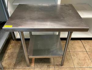 DESCRIPTION: 2' STAINLESS STEEL TABLE WITH STAINLESS UNDERSHELF SIZE: 24"X30"X30" QTY: 1
