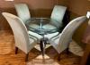 DESCRIPTION: 5PC DINING SET WITH GLASS TABLE SIZE: 48" QTY: 5