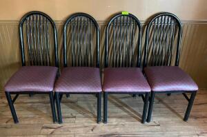 DESCRIPTION: (4) METAL CHAIRS WITH VINYL SEATS QTY: 4