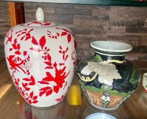 DESCRIPTION: (2) DECORATIVE JARS QTY: 1