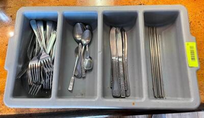 DESCRIPTION: ASSORTED FLATWARE AS SHOWN INFORMATION: FORKS, SPOONS, KNIVES, CHOPSTICKS QTY: 1