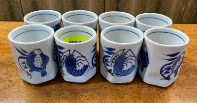 DESCRIPTION: (8) DECORATIVE MUGS QTY: 8