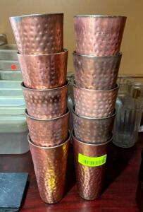 DESCRIPTION: (10) COPPER PLATED SHAKER CUPS QTY: 10