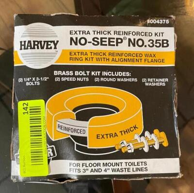 DESCRIPTION: TOILET WAX RING KIT BRAND/MODEL: HARVEY QTY: 1