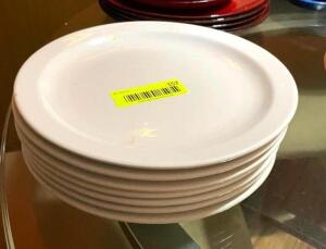 DESCRIPTION: (7) 9.5" CHINA DINNER PLATES QTY: 7