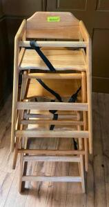 DESCRIPTION: (3) WOODEN HIGH CHAIRS QTY: 3