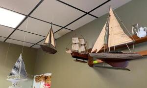 DESCRIPTION: ASSORTED HANGING BOAT MODELS AS SHOWN QTY: 1