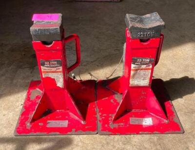 DESCRIPTION: (2) 22 TON PIN STYLE JACK STANDS BRAND/MODEL: ATD QTY: 2