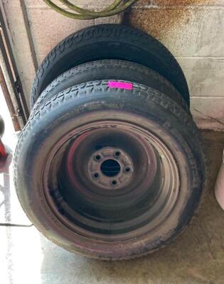 DESCRIPTION: (2) SPARE TIRES AND (1) REGULAR TIRE QTY: 3