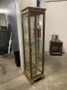 NAME: 14" X 15" X 64" DECORATIVE DISPLAY CASE WITH GLASS SHELVING INSIDE AND LIGHT - 14