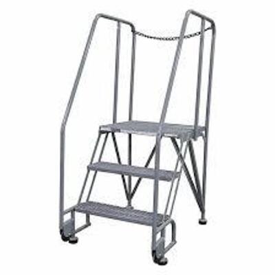 DESCRIPTION: (1) TILT AND ROLL LADDER BRAND/MODEL: COTTERMAN #21VD56 INFORMATION: GRAY RETAIL$: $583.08 EA SIZE: 80 IN OVERALL HEIGHT 450 LB LOAD CAP