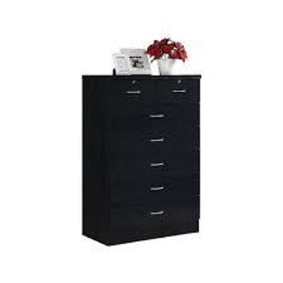 DESCRIPTION: (1) CHEST OF DRAWERS BRAND/MODEL: HODEDAH #HI70DR-A INFORMATION: BLACK RETAIL$: $168.18 EA SIZE: 48.5"H 31.5"E 17.75"F QTY: 1