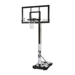 DESCRIPTION: (1) PORTABLE BASKETBALL HOOP BRAND/MODEL: SPALDING RETAIL$: $248.00 EA SIZE: 7.5-10 QTY: 1