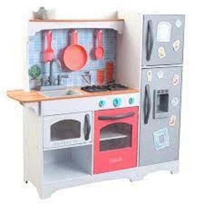 DESCRIPTION: (1) MOSAIC MAGNETIC PLAY KITCHEN BRAND/MODEL: KIDKRAFT #10070 INFORMATION: CORAL RETAIL$: 100 SIZE: 41"L 14"W 40"H QTY: 1