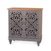 DESCRIPTION: (1) HOLLOW CARVED CABINET, 2 DOOR BRAND/MODEL: PHI VILLA IF-501 INFORMATION: BLUEISH GREY RETAIL$: $246.95 EA QTY: 1