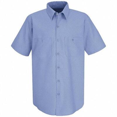 DESCRIPTION: (4) SHORT SLEEVE WORK SHIRT BRAND/MODEL: RED KAP #14W281 INFORMATION: LIGHT BLUE RETAIL$: $27.12 EA SIZE: MEN'S L QTY: 4