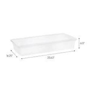 DESCRIPTION: (6) UNDER BED STORAGE BOX BRAND/MODEL: STERILITE INFORMATION: CLEAR RETAIL$: $10.98 EA SIZE: 41 QT QTY: 6