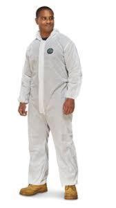 DESCRIPTION: (1) PACK OF (24) COVERALLS BRAND/MODEL: 106-KG INFORMATION: WHITE/ELASTIC WRIST & ANKLE RETAIL$: 64.95 PER PK OF 24 SIZE: 4XL QTY: 1