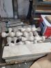 DESCRIPTION (1) LOT OF MISC MARBLE SIZE 2 SHELVES SEVERAL LEGS ONE THICK SLAB ITEM ACROSS THE STREET AT SHAPIRO SUPPLY THIS LOT IS ONE MONEY QTY 1