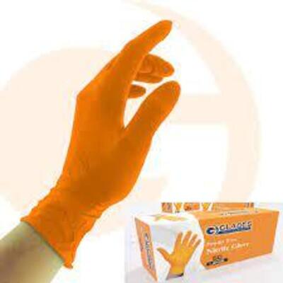 DESCRIPTION: (4) BOXES OF (50) INDUSTRIAL DISPOSABLE GLOVES BRAND/MODEL: GLADES INFORMATION: ORANGE RETAIL$: $35.95 EA SIZE: XL QTY: 4