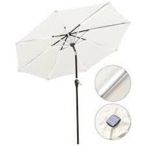 DESCRIPTION: (1) PATIO UMBRELLA BRAND/MODEL: TAZY #T-PUB 9222 INFORMATION: WHITE RETAIL$: $60.00 EA SIZE: 10 FT QTY: 1