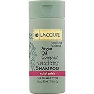 DESCRIPTION: (10) TRAVEL SIZE BOTTLES OF REVITALIZING CONDITIONER BRAND/MODEL: LACOUPE ARGAN OIL SIZE: 22 ML QTY: 10