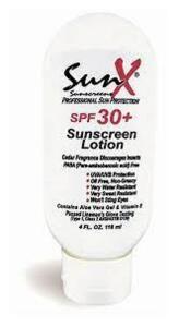 DESCRIPTION: (6) SUNSCREEN LOTION BRAND/MODEL: SUNX 30 RETAIL$: $4.02 EA SIZE: 4 FL OZ QTY: 6