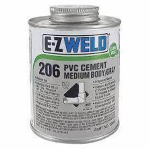 DESCRIPTION: (2) SOLVENT CEMENT BRAND/MODEL: EZ WELD 206 #5E529 RETAIL$: $8.01 EA SIZE: 16 OZ QTY: 2