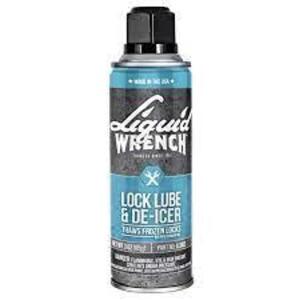 DESCRIPTION: (6) LOCK LUBRICANT AND DE-ICER BRAND/MODEL: LIQUID WRENCH # LLDO3 RETAIL$: $27.99 TOAL SIZE: 3 OZ QTY: 6