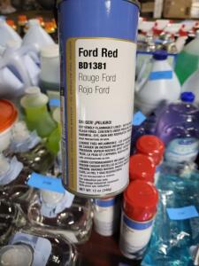 DESCRIPTION: (6) SPRAY PAINT BRAND/MODEL: CLASS C SOLUTIONS GROUP #BD1381 INFORMATION: FORD RED RETAIL$: $8.76 EA SIZE: 12 OZ QTY: 6