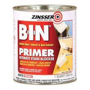 DESCRIPTION: (2) EXTERIOR INTERIOR PRIMER AND SEALER BRAND/MODEL: ZINSSER B-I-N PRIMER INFORMATION: WHITE RETAIL$: $22.98 EA SIZE: 1 GALLON QTY: 2