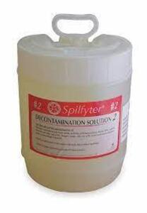 DESCRIPTION: (1) DECONTAMINATION SOLUTION 2 BRAND/MODEL: SPILFYTER #3CNZ1 RETAIL$: $200.00 EA SIZE: 5 GALLON QTY: 1