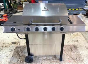 DESCRIPTION: CHAR-BROIL 6-BURNER GAS GRILL W/ SIDE BURNER-STAINLESS BRAND/MODEL: CHAR-BROIL INFORMATION: INCLUDES GRILL COVER LOCATION: WAREHOUSE QTY: