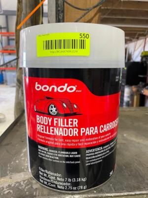 DESCRIPTION: BONDO BODY FILLER ADDITIONAL INFORMATION: 7 LB. CONTAINER LOCATION SHOP QTY: 1