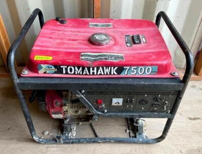 DESCRIPTION: 7500W GENERATOR BRAND/MODEL: TOMAHAWK QTY: 1