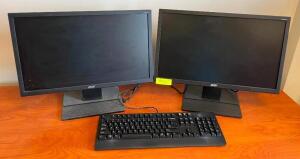 DESCRIPTION: (2) ACER MONITORS WITH HP DESKTOP COMPUTER WITH KEYBOARD QTY: 1