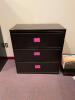 DESCRIPTION: 3-DRAWER FILING CABINET WITH KEY SIZE: 36"X20"X38" QTY: 1 - 2