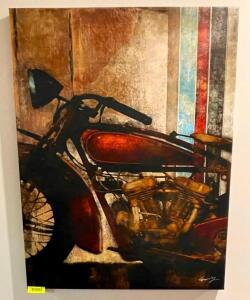 DESCRIPTION: MOTORCYCLE WALL ART SIZE: 30"X40" QTY: 1