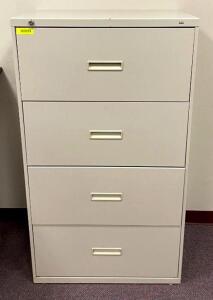 DESCRIPTION: 4-DRAWER FILING CABINET SIZE: 30"X19"X53" QTY: 1