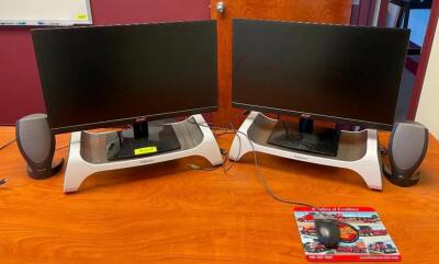 DESCRIPTION: (2) ACER MONITORS WITH STANDS, MOUSE, AND SPEAKERS QTY: 1