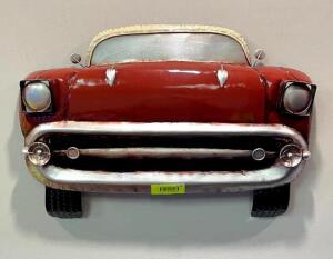 DESCRIPTION: METAL CAR WALL DECOR SIZE: 24"X16" QTY: 1