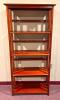 DESCRIPTION: 4-TIER WOODEN SHELVING UNIT SIZE: 27" X 11" X 63" LOCATION: UPSTAIRS OFFICE QTY: 1